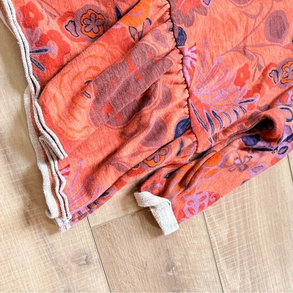 Anthropologie Saturday Sunday Orange and Purple Floral Sweatshirt - Picture 4 of 9
